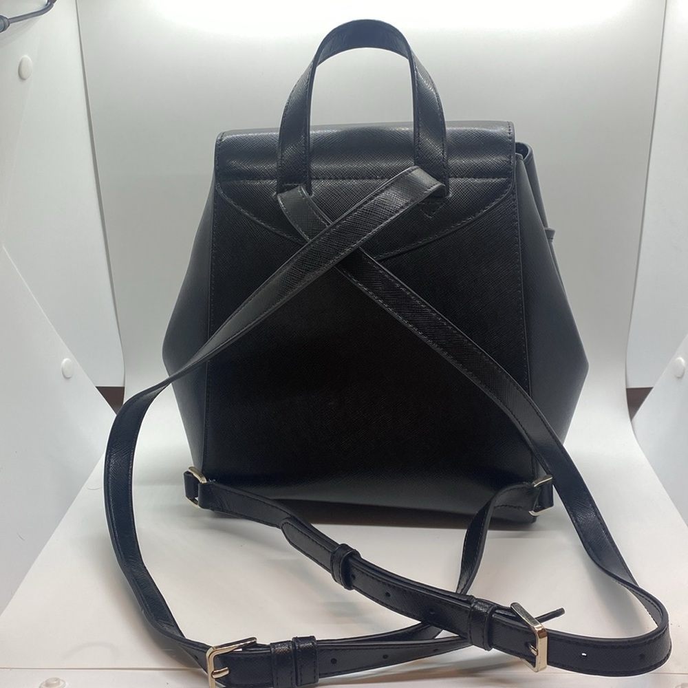 Kate Spade Lizzie Medium Flap Backpack- Black - Picture 3 of 12